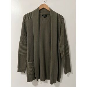 INC International Concepts Green Long Sleeve Open Front Cardigan Sweater Size S
